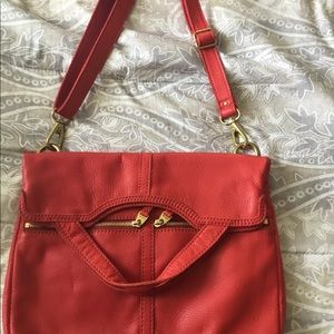 Fossil Red Pebbled Leather Handbag